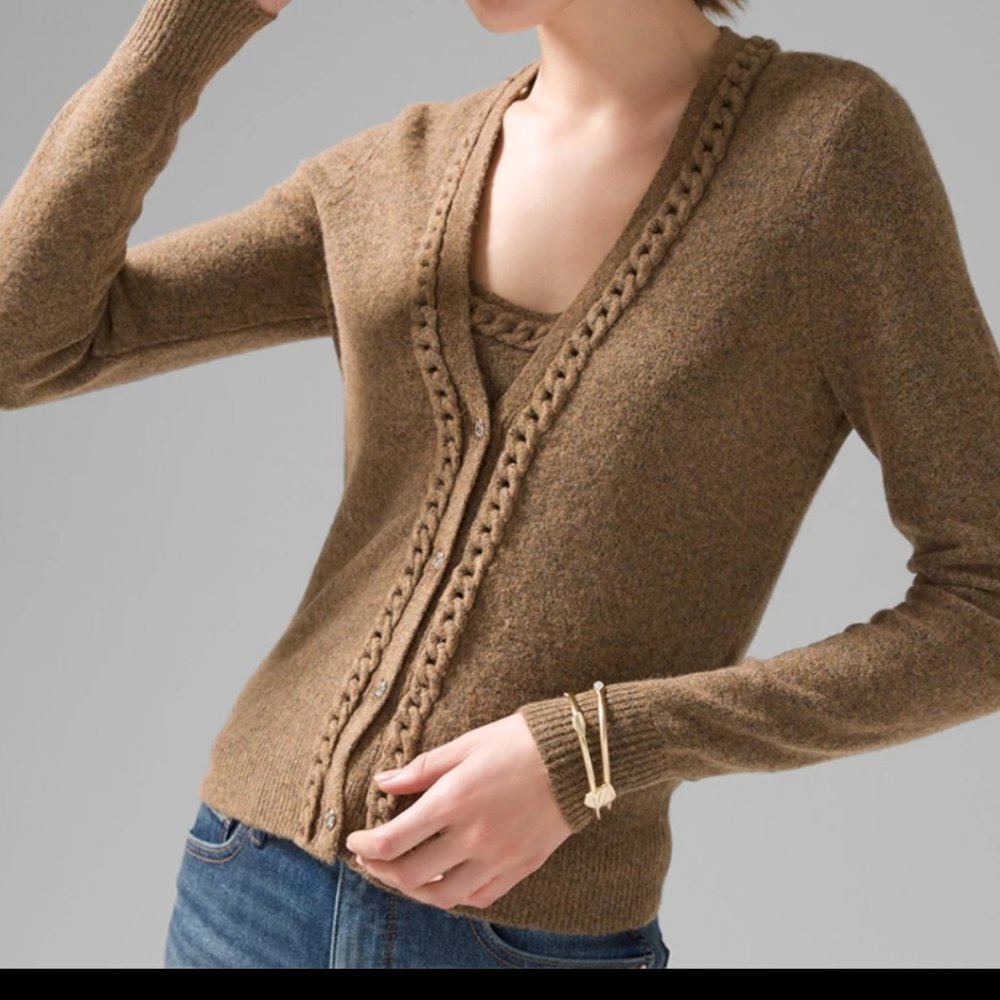 WHBM Chain Detail Tank and Cardigan Set